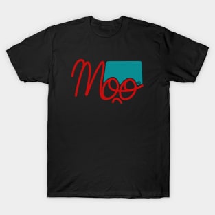 Moo1 red & turquoise T-Shirt